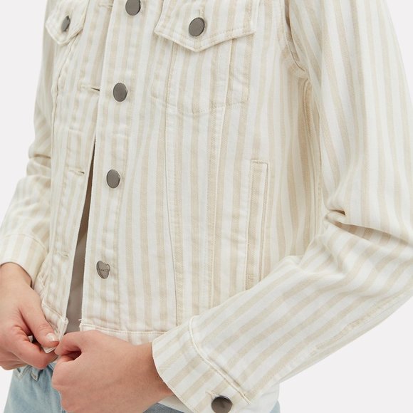 FRAME Le Vintage Courtyard Striped Denim Jacket - Picture 3 of 6